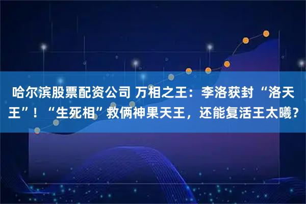 哈尔滨股票配资公司 万相之王：李洛获封 “洛天王”！“生死相”救俩神果天王，还能复活王太曦？